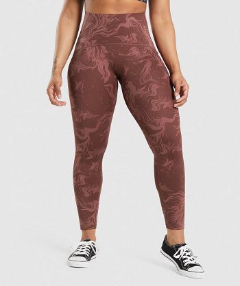 Leggins Gymshark Gs Power High Rise Mujer Rosas Marrones | CO 2886JPQ